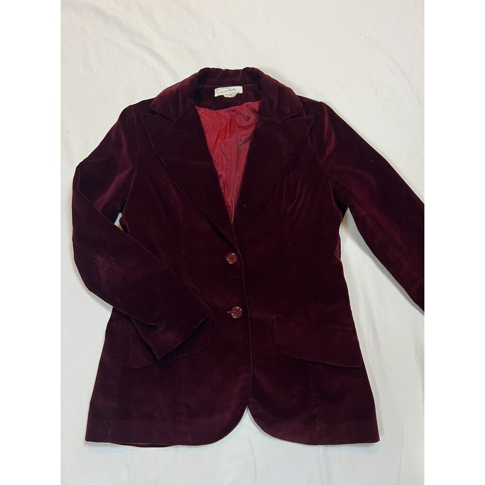 Lord & Taylor Velvet Blazer Saks Fifth Ave Vintage 50s | Red | Size Small - Picture 3 of 16